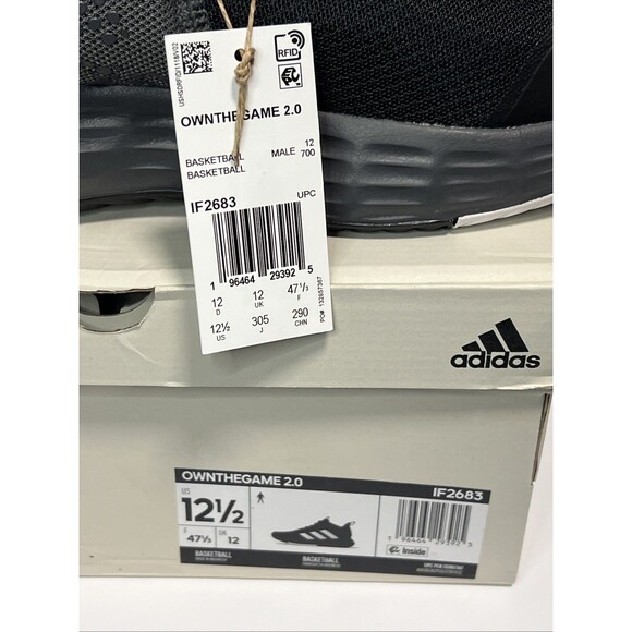 Adidas Own The Game 2.0 Size 12.5 Black IF2683 NIB